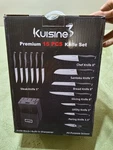 Kuisine Kitchen Chef Knife Block Set Stainless Steel Sharp Black 15PCS. Fixed Price $39.99.