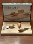 New Kikkerland 3 Blind Mice Cheese Knives Brand Fork 2 Cutting Board. Fixed Price $24.99.
