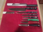 Lot Wusthof Gourmet 7 Knives 1 Sharpening Steel. Fixed Price $169.99.