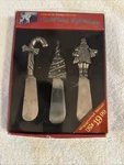 Vtg Christmas Holiday Stainless Steel Cheese Spreaders Santa Candy Cane Tree. Fixed Price $7.99.