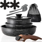 10PIECE Nonstick Hammered Granite Kitchen Cookware Cooking Pots Pans Set Black. Fixed Price $55.99.