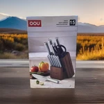 Oou Kitchen Knife Block Set - 15 Pieces High Carbon Stainless Steel. Fixed Price $80.00.