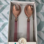 Oh Joy! Rose Gold Serving Set Fork Spoon * Cho New Pink Lucite. Fixed Price $22.99.