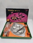 Vintage Yax Stainless Steel Escargot 3-PIECE Set Snail Plate/tong/pick With Box. Fixed Price $12.00.