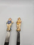 Boston Warehouse Cheese Spreaders Vtg Bathing Beauty Knives Summer. Fixed Price $6.93.