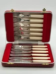 Viners Sheffield Epns A1 Cutlery Set 12PCS Case Knives & Forks Ivory Handle. Fixed Price $50.59.
