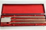 Mid Century Ontario Knife 3PC Grill Tools Boxed Set Stainless Steel Wood Usa. Fixed Price $104.00.