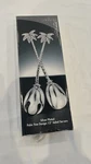Godinger Salad Servers Fork & Spoon Palm Tree Handles Silver Plate 13" Box. Fixed Price $19.85.