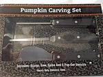 Halloween - Pumpkin Carving Kit Stainless Steel Heavy Duty 3 Piece New Black. Fixed Price $9.89.