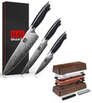 Shan Zu 3PCS Chef Knife Set Powder Steel With 1000/5000 Sharpener. Fixed Price $69.99.