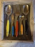 Fiesta Genuine Cambridge 5 Pc Hostess Serving Set Multi Color Flatware Nib. Fixed Price $40.00.