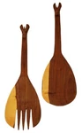 Wood Salad Utensils Spoon Fork Hand Carved Animal 12" Elk Deer Giraffe Head A39*. Fixed Price $23.58.