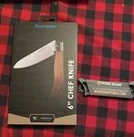 Messermeister Chef Knife 6 Maple Handle Sharpener. Fixed Price $79.99.