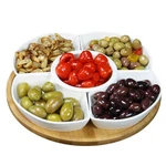 Elama Signature 12 1/4 Inch 6PC Lazy Susan Appetizer And Condiment Server Set. Fixed Price $30.96.