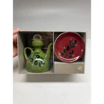 Le Gourmet Chef Ceramic Olive Oil Cruet And 3 Dippingplates Set Branch New. Fixed Price $55.00.