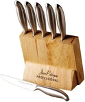 Jean-patrique Kitchen Knife Set With Block Of 6 Stainless Steel Knives. Fixed Price $39.99.