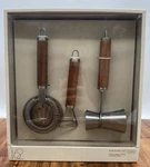 Project 62 Barware Tool Set Stainless Steel And Wood Jigger Strainer. Fixed Price $13.27.