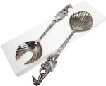 Godinger Silver Art Treasures Plate Serving Utensils Seahorse Shells. Fixed Price $22.99.