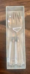 Crystal Salad Server Set Fork Spoon Acrylic Handle Wild Eye Design New. Fixed Price $26.99.