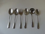 Oneida Satin Handle Yorktowne Serving Spoons Fork Ladle. Fixed Price $29.99.