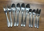 Food Network Basil Stainless Satin Serving Forks, Spoons, Utensils Lot Of 10. Fixed Price $29.99.