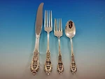 Rose Point By Wallace Sterling Silver Flatware Set For 8 Service 41 Pcs Dinner. Fixed Price $6084.69.
