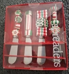 Vtg Christmas Cheese Spreaders Set Of 4 Boston Warehouse Candy Design. Fixed Price $14.00.
