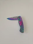 Black Widow Love Pocket Knife Liner Lock Plain Edge Blade. Fixed Price $16.99.