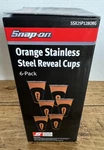 Snap On Tools Orange Stainless Steel Reveal Cups Color Changing 6 Pack New. Fixed Price $138.00.
