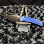 Kansept Fenrir Crossbar Lock Folding Knife Steel Blade Timascus Handle - K1034V6. Fixed Price $320.00.