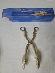 Vintage Godinger Silver Serving Tongs Salad Sea Horse Clam Shell. Fixed Price $18.50.