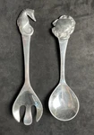 Vtg 90S Mariposa Seahorse & Crab Salad Serving Set Nautical Fork Spoon Utensils. Fixed Price $23.99.