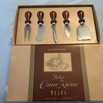 Williams Sonoma Berti Italian Cheese Knive 5 Pc Stainless Steel Olivewood Nib. Fixed Price $25.00.