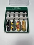 4 Vtg 1996 Boston Warehouse Spreaders Charcuterie Vege Fruit Harvest Basket Nib. Fixed Price $18.00.