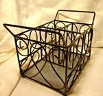 Black Metal Wrought Iron Portable Caddy Silverware Utensils Art Supplies 382. Fixed Price $19.99.