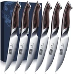 Hoshanho Steak Knives Of 6, Ultra Sharp 4.5 Inch Serrated Knife Set.... Fixed Price $224.55.