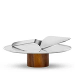 Nambe Pinnacle Cake Plate With Server - Include Scratches. Fixed Price $45.00.