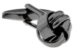 Knot Pair Cufflinks Black Smooth 2 Band Ridge Wedding Gift Box & Polishing Cloth. Fixed Price $19.76.