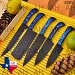 Handmade Carbon Steel Diamond Pattern Chef Knife Kitchen Knives Set AH-2391. Fixed Price $89.99.