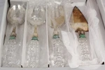 Shannon Crystal By Godinger Versailles 4 Piece Handled Serving Set. Fixed Price $37.44.