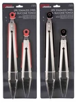 Home Basics Stainless Steel 2 Piece Tong Set With Silicone Handles, Assorted Col. Fixed Price $17.92.