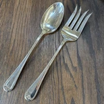Gorham Heritage 2 Piece Servering Silver Plated 11" Fork & Spoon Made Italy. Fixed Price $18.99.