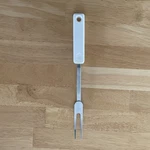 Ekco Stainless Steel Carving Fork White Handle 12 Kitchen Meat Serving Utensil. Fixed Price $12.00.