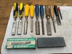Joblot Wood Working Chisels Tools Plus Panda Brand Sharpening Stone Box Compl. Fixed Price $27.07.