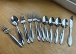 Gibson Oster 11 Pc Forks, Spoons, And Knife Glossy Stainless Flatware. Fixed Price $29.99.