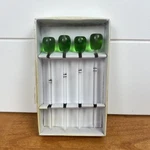Vintage Crate & Barrel Set Of 4 Glass Olive Cocktail Picks Swizzle Sticks, New. Fixed Price $29.99.