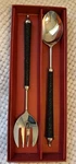 Pottery Barn Beaded Handle Serving Utensils Fork Spoon Set Of 2 With Box Heavy. Fixed Price $18.00.