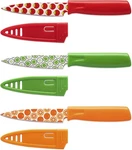Hampton Forge 3 Piece Printed Paring Knives With Blade Guards. Fixed Price $18.99.