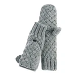 New World Market Gray Silver Fingerless Flip Top Womens Texting Gloves Knit Warm. Fixed Price $12.00.