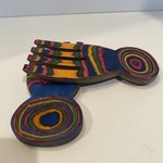 Island Bamboo Utensil Rainbow Salad Hands Claws Servers. Fixed Price $13.00.